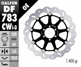 Galfer Front Right Brake Disc WAVE FLOATING COMPLETE 320x5m KTM 950 SUPERMOTO R 2006 > 2008