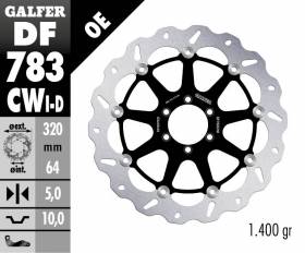Galfer Front Right Brake Disc WAVE FLOATING COMPLETE 320x5mm KTM 950 SUPERMOTO R 2006 > 2008