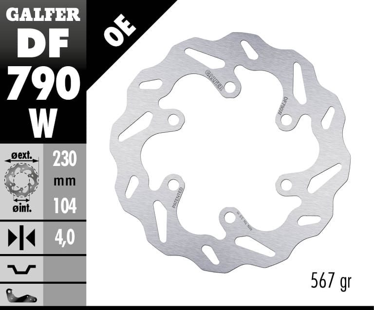DF790W Galfer Rear Brake Disc WAVE FIXED 230x4mm KTM 390