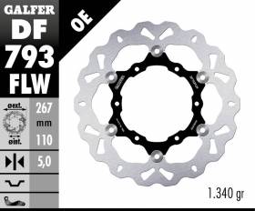 Galfer Rear Brake Disc WAVE FLOATING (C. STEEL) 267x5mm KTM 1050 ADVENTURE 2015
