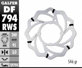 Galfer Disco de Freno Delantero WAVE FIXED OVERSIZE GROOVED 260x3mm KTM 150 SX 19/16 2015 > 2018