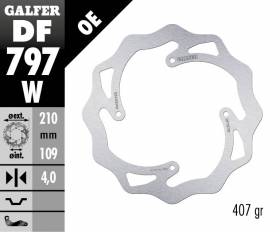 Galfer Bremsscheiben Hintere WAVE FIXED 210x4mm KTM 150 SX 19/16 2015 > 2018