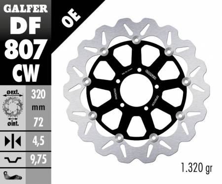 DF807CW Galfer Disco Freno Anteriore WAVE FLOATING COMPLETE (C. ALU.) 320x4,5mm DUCATI MONSTER 796 ABS 2010