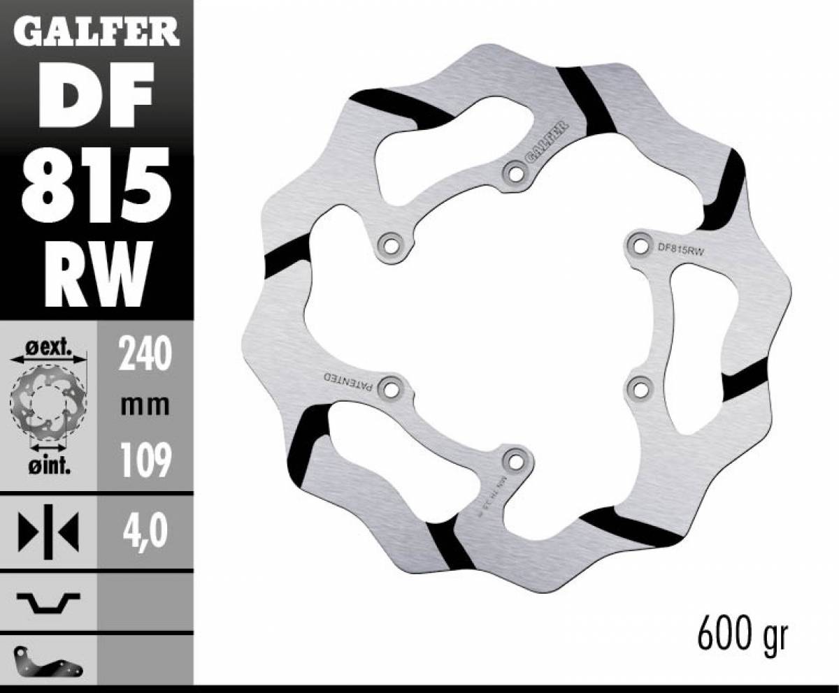 DF815RW Galfer Bremsscheiben Hintere WAVE FIXED GROOVED 240x4mm BETA XTRAINER 2015