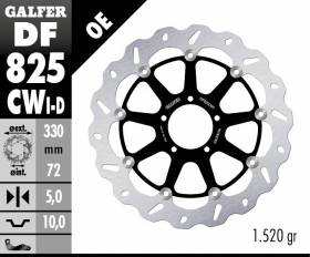 Galfer Front Right Brake Disc WAVE FLOATING COMPLETE 330x5m DUCATI MULTISTRADA 1260 S 2018 > 2020