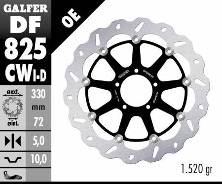 DF825CWD Galfer Front Right Brake Disc WAVE FLOATING COMPLETE 330x5m DUCATI MULTISTRADA 1260 ENDURO 2019 > 2021
