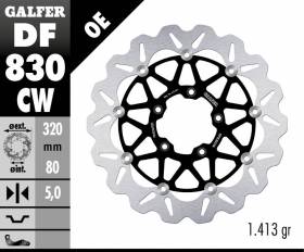 Galfer Front Brake Disc WAVE FLOATING COMPLETE (C. ALU.) 320x5mm MV AGUSTA TURISMO VELOCE LUSSO 2014 > 2022