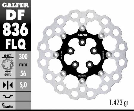 DF836FLQ Galfer Bremsscheiben Hintere CUBIQ FLOATING (C. STEEL) 300x5mm HARLEY DAVIDSON FXDF FAT BOB (cast wheel) 2012