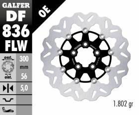 Galfer Rear Brake Disc WAVE FLOATING (C. STEEL) 300x5mm HARLEY DAVIDSON FXDL DYNA LOW RIDER 1690 2014 > 2023