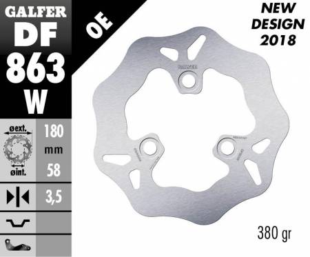 DF863W Galfer Front Brake Disc WAVE FIXED 180x3,5mm PEUGEOT SPEEDFIGHT LC 1997