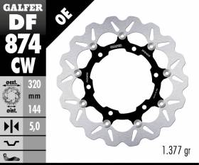 Galfer Front Brake Disc WAVE FLOATING COMPLETE (C. ALU.) 320x5mm TRIUMPH THRUXTON 865 ACE 2015