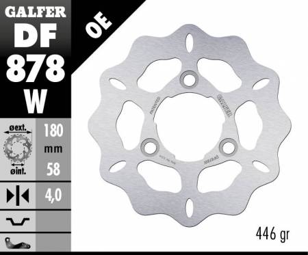 DF878W Galfer Front Brake Disc WAVE FIXED 180x3,8mm KYMCO FILLY 50 ELEGANCE 2003