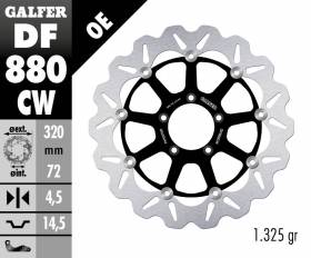 Galfer Front Brake Disc WAVE FLOATING COMPLETE (C. ALU.) 320x5mm DUCATI 899 PANIGALE 2013