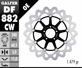 Galfer Front Brake Disc WAVE FLOATING COMPLETE (C. ALU.) 340x5mm BUELL SPECIAL M2 CYCLONE 2000