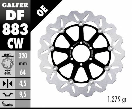 DF883CW Galfer Front Brake Disc WAVE FLOATING COMPLETE (C. ALU.) 320x4,5mm APRILIA RSV4 RR 2015 > 2016