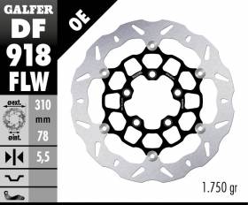 Galfer Disco Freno Anteriore WAVE FLOATING (C. STEEL) 310x5,5mm TRIUMPH T-100 BLACK 2017