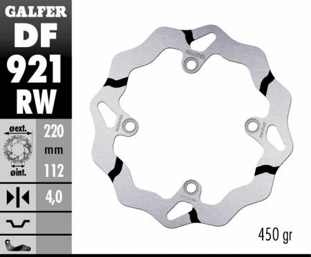 DF921RW Galfer Rear Brake Disc WAVE FIXED GROOVED 220x4mm SHERCO 300 SEF FORK WP/KYB 2013 > 2014