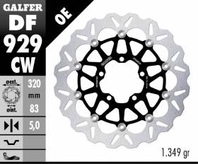 Galfer Front Brake Disc WAVE FLOATING COMPLETE (C. ALU.) 320x5mm TRIUMPH SPEED TRIPLE 1050 RS 2018