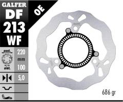 Galfer Rear Brake Disc WAVE FIXED 220x5mm + PHONIC KAWASAKI Z 500 2024
