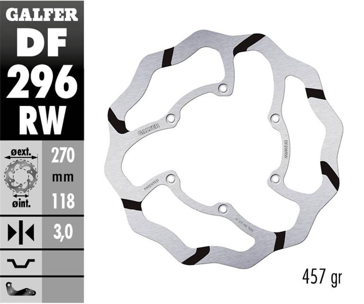 DF296RW Galfer Front Brake Disc WAVE FIXED GROOVED 270x3mm YAMAHA YZ 250 2022 > 2024