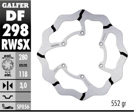 DF298RWSX Galfer Front Brake Disc WAVE FIXED GROOVED OVERSIZE 280x3mm FANTIC XEF 450 BLACK EDITION 2024