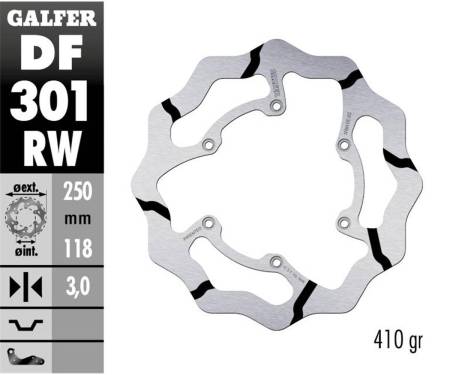 DF301RW Galfer Front Brake Disc WAVE FIXED GROOVED 250x3mm SUZUKI DR-Z 250 E 2001
