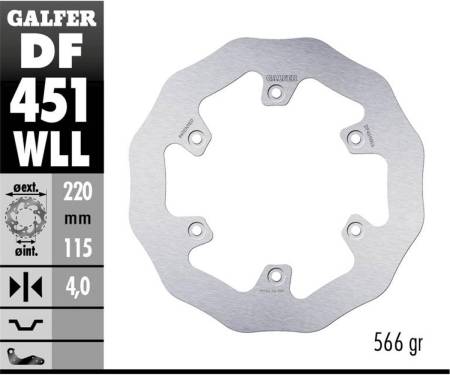 DF451WLL Galfer Front Brake Disc WAVE FIXED SOLID 220x4mm YAMAHA SEROW 250 2004