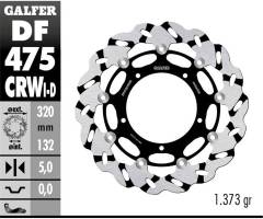 Galfer Front Brake Disc WAVE FLOATING GROOVED RIGHT (C. ALU.) 320x5mm YAMAHA YZF-R1 2015 > 2023