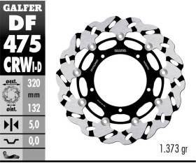 Galfer Front Brake Disc WAVE FLOATING GROOVED LEFT (C. ALU.) 320x5mm YAMAHA YZF-R6 RACE 2021 > 2023