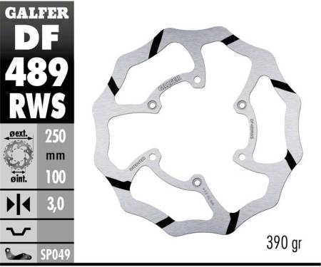 DF489RWS Galfer Front Brake Disc WAVE FIXED OVERSIZE GROOVED 250x3mm YAMAHA YZ 85 2003 > 2023