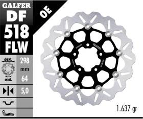 Galfer Rear Brake Disc WAVE FLOATING (C. STEEL) 298x5mm INDIAN MOTORCYCLE SCOUT SIXTY 2018