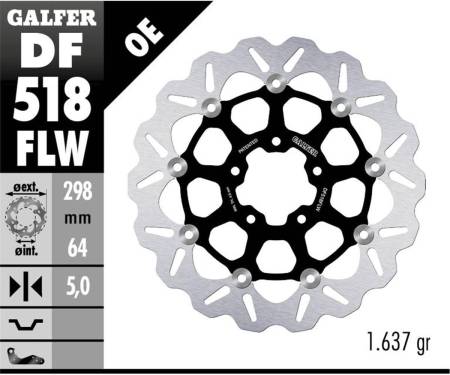 DF518FLW Galfer Front Brake Disc WAVE FLOATING (C. STEEL) 298x5mm INDIAN MOTORCYCLE SCOUT BOBBER 2018 > 2021