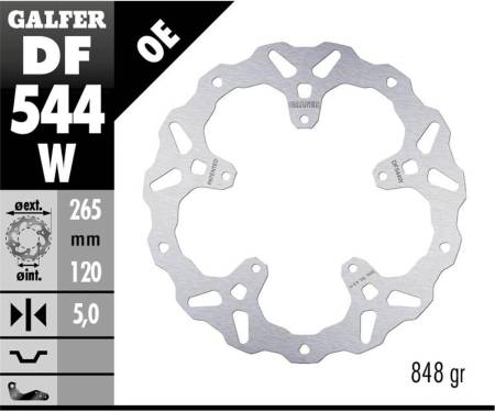 DF544W Galfer Disco Freno Posteriore WAVE FIXED 265X5MM BMW S 1000 XR (HAYES CALIPERS) 2020