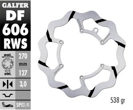 DF606RWS Galfer Front Brake Disc WAVE FIXED OVERSIZE GROOVED 270x3mm KTM 300 EXC 2004
