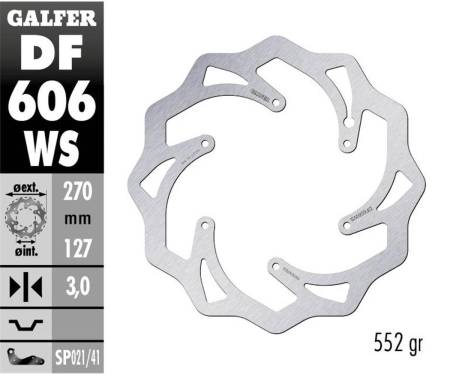 DF606WS Galfer Front Brake Disc WAVE FIXED OVERSIZE 270x3mm KTM 250 EXC - TPI / SIX DAYS 2017 > 2023