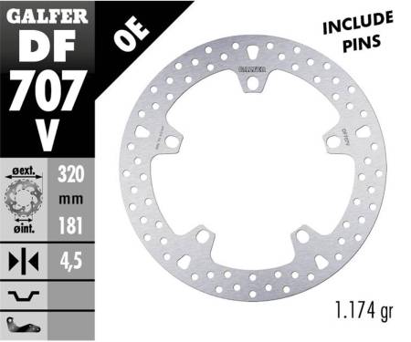 DF707V Galfer Front Brake Disc ROUND FIXED 320x4.5mm BMW R 1100 S ABS 2001