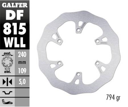 DF815WLL Galfer Rear Brake Disc WAVE FIXED SOLID 240X5MM BETA XTRAINER 2015