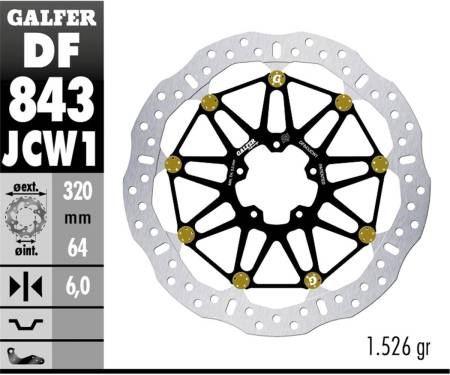 DF843JCW1G03 Galfer-Bremsscheibe vorne WAVE FLOATECH 320X6MM (FRONT) KTM 1290 SUPER DUKE R 2013 > 2023
