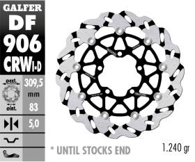 Galfer Front Brake Disc WAVE FLOATING GROOVED R. (C. ALU.) 309.5x5mmm TRIUMPH THRUXTON RS 2020