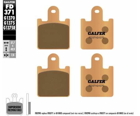 FD371G1370 Galfer Front Brake Pads KAWASAKI GTR 1400 GRAND TOUR 2010 FD371