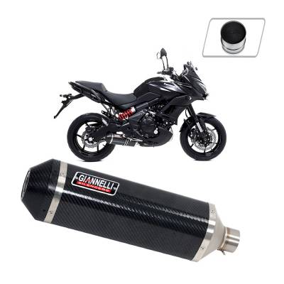 73786C6KY + 70506CT Full Exhaust System Giannelli Carbon + Cat for KAWASAKI VERSYS 650 2015 > 2016