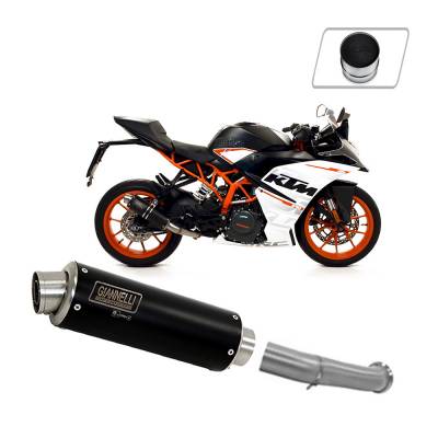 73584XP + 71189IN Exhaust Giannelli Black Inox X-Pro + No Cat Link Pipe Ktm RC 390 2017 > 2021