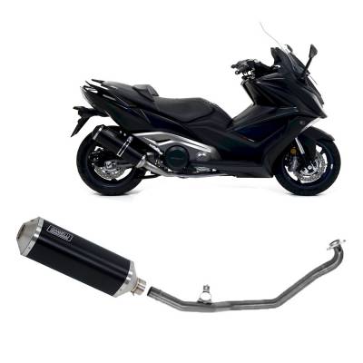 73827B6S + 71219IN Non Catalyzed Full Exhaust System Giannelli Black Alumi Kymco Ak 550 2017 > 2021