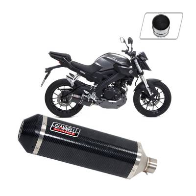 73817C6KY + 70512CT Full Exhaust System Giannelli Carbon Fiber + Catalyst YAMAHA MT 125 2014 > 2016