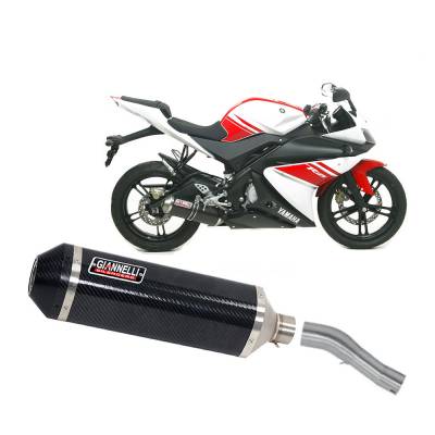 73738C6K + 71504CT Full Exhaust System Giannelli Carbon + Kat Link Pipe YAMAHA YZFR 125 2008 > 2013