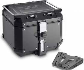 Givi Top Case Trekker Outback Valise Noir 42Lt + Kit de Fixation Yamaha Tracer 7 2020 > 2024