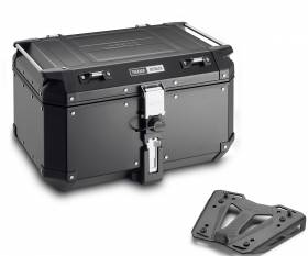Top Case Givi Trekker Outback Aluminio Negro 58Lt + Kit Fijaciones Honda NC750X 2021 > 2023