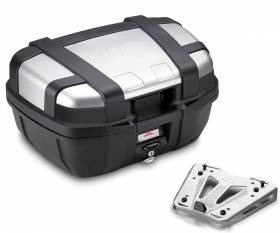 Maleta Givi Top Case Trekker 52L Acabado Aluminio + Kit Fijaciones Honda NC750X 2021 > 2023