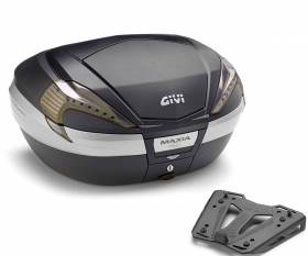 Givi Top Case Valise V56 Maxia4 Reflecteurs Fumee + Kit Fixation Honda NC750X 2021 > 2023