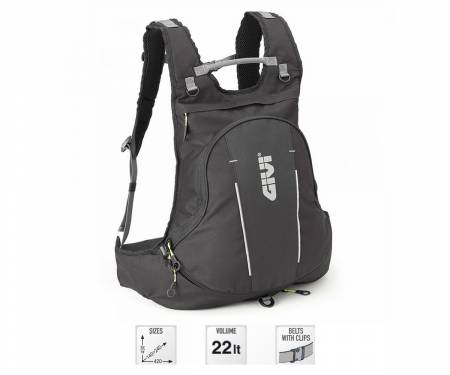 Expandable backpack with GIVI EA104B helmet holder for 22 liters motorcycles